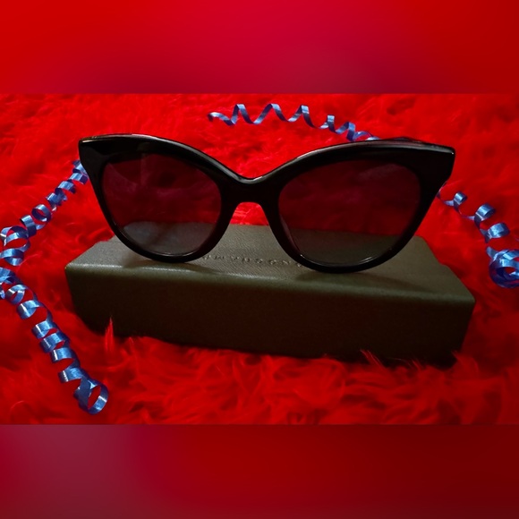 NWT Stunning LONGCHAMP Black Sunglasses w/silver Accents - Picture 3 of 13